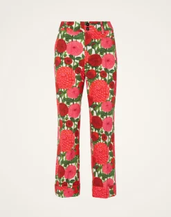 La DoubleJ Pantaloni E Shorts<Hendrix PantsPink Dahlias in Shot Cotton
