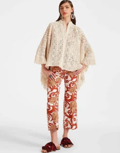 La DoubleJ Pantaloni E Shorts<Hendrix PantsReef White in Shot Cotton