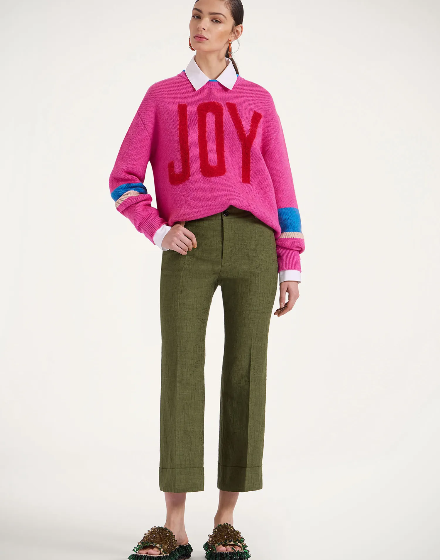 La DoubleJ Pantaloni E Shorts<Hendrix PantsSolid Camouflage in Shot Cotton