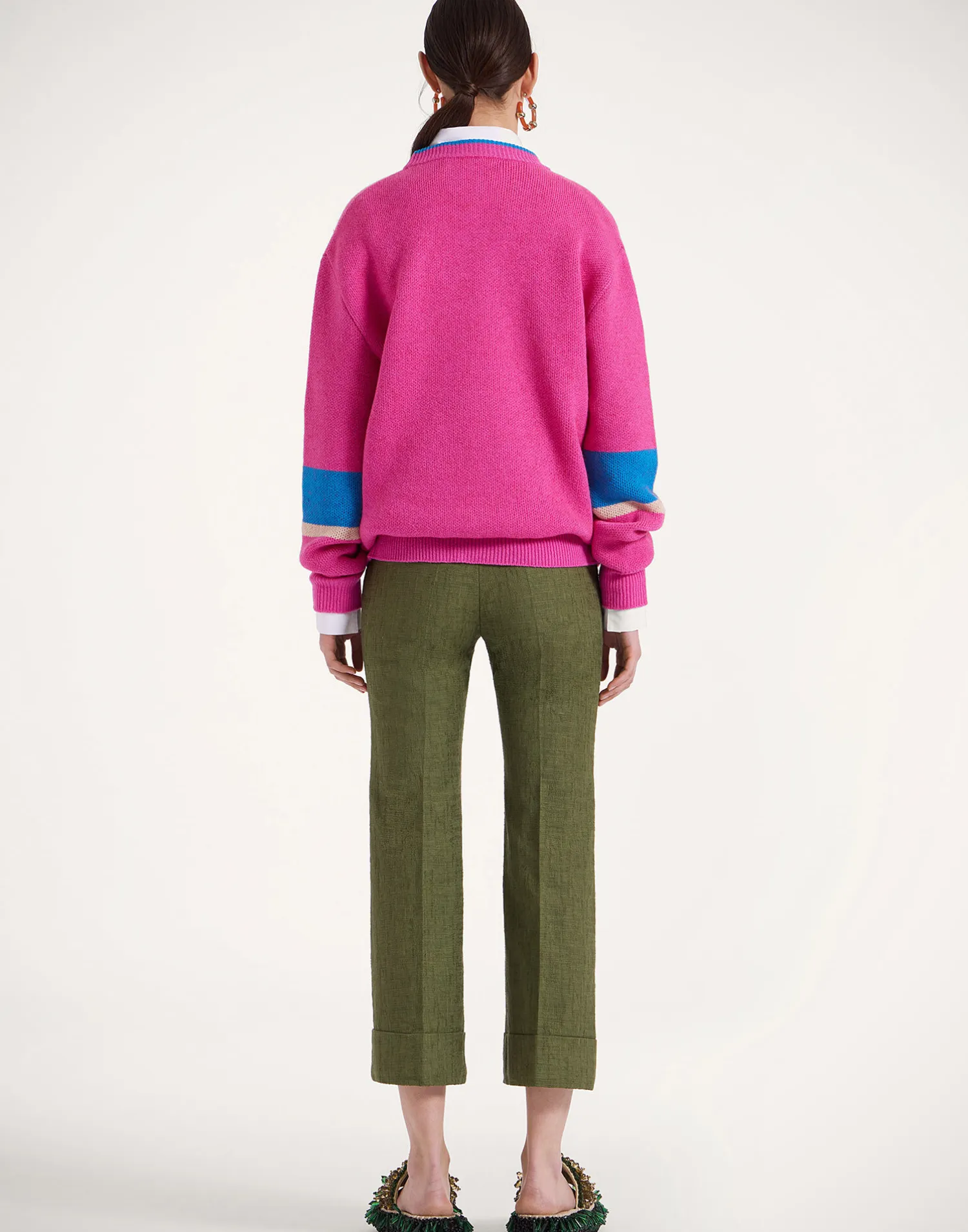 La DoubleJ Pantaloni E Shorts<Hendrix PantsSolid Camouflage in Shot Cotton
