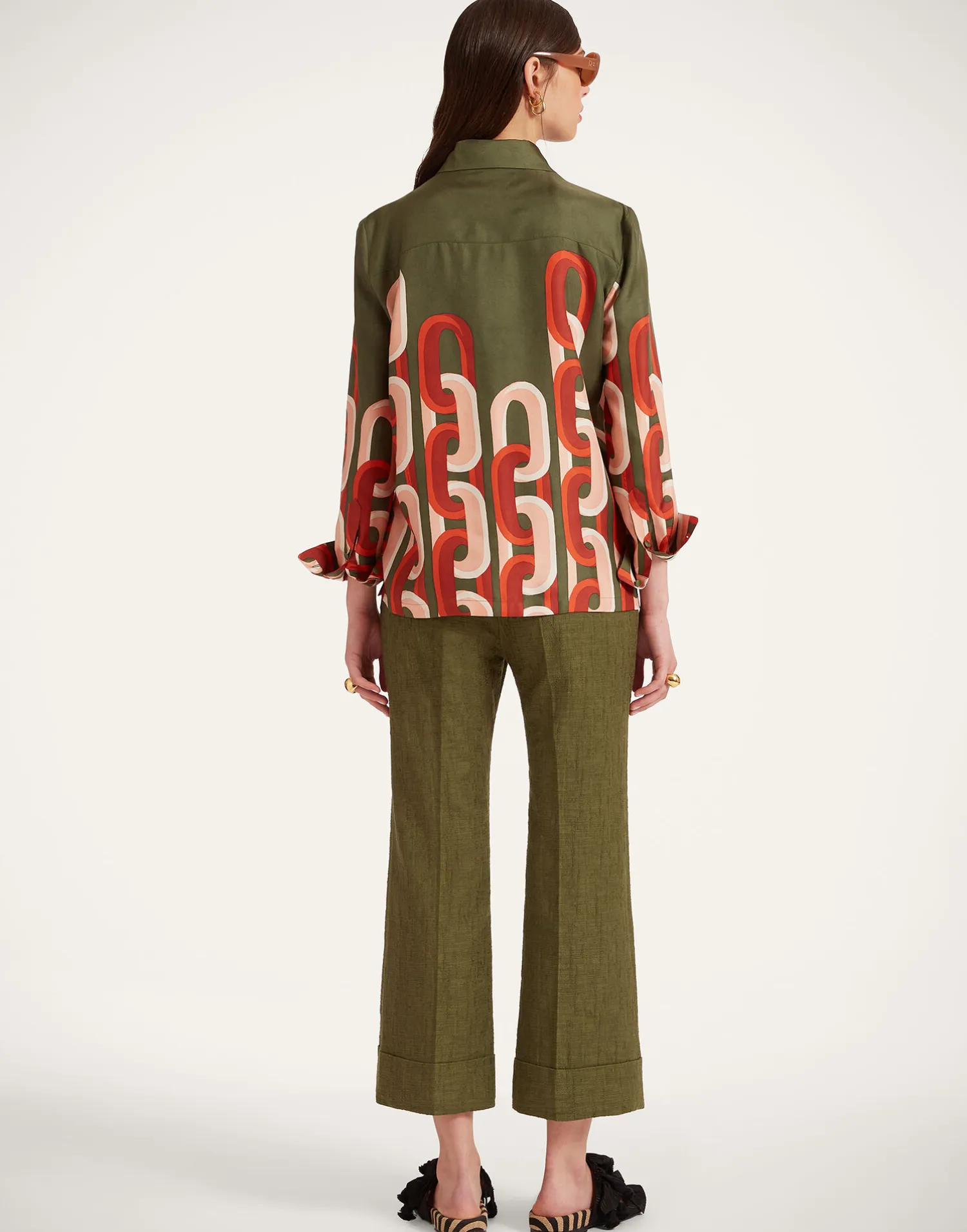 La DoubleJ Pantaloni E Shorts<Hendrix PantsSolid Camouflage in Shot Cotton