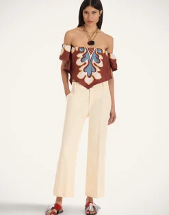 La DoubleJ Pantaloni E Shorts<Hendrix PantsSolid Cream in Shot Cotton