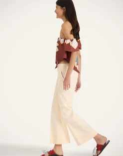 La DoubleJ Pantaloni E Shorts<Hendrix PantsSolid Cream in Shot Cotton