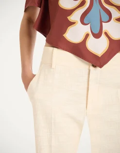 La DoubleJ Pantaloni E Shorts<Hendrix PantsSolid Cream in Shot Cotton