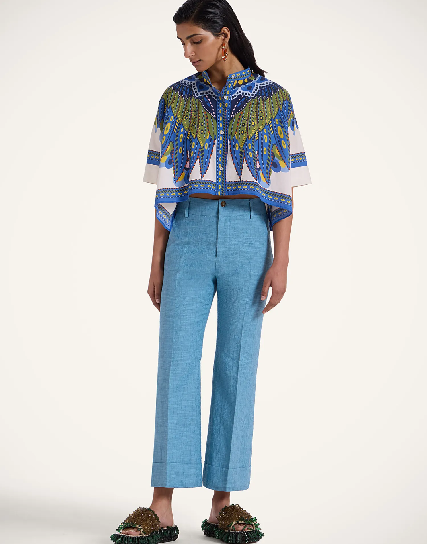 La DoubleJ Pantaloni E Shorts<Hendrix PantsSolid Light Blue in Shot Cotton