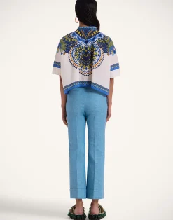 La DoubleJ Pantaloni E Shorts<Hendrix PantsSolid Light Blue in Shot Cotton