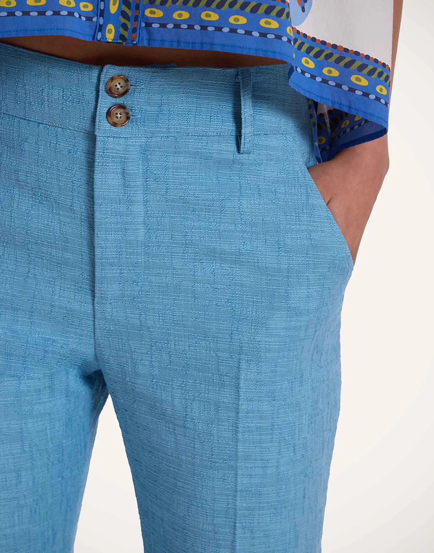 La DoubleJ Pantaloni E Shorts<Hendrix PantsSolid Light Blue in Shot Cotton