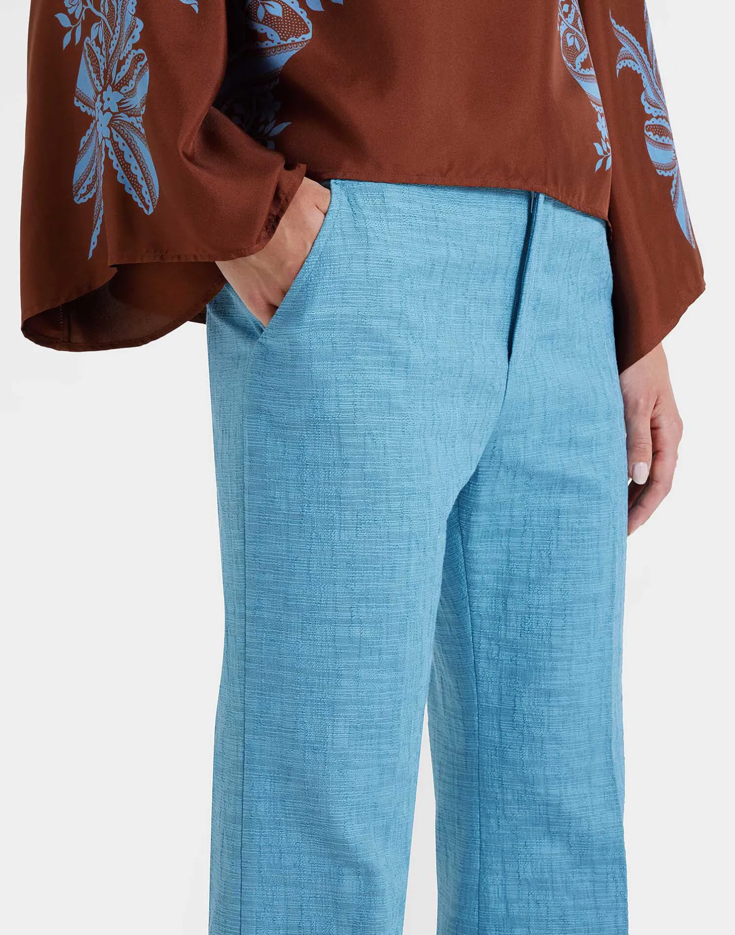 La DoubleJ Pantaloni E Shorts<Hendrix PantsSolid Light Blue in Shot Cotton