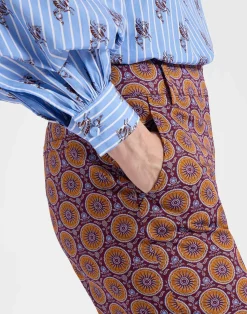 La DoubleJ Pantaloni E Shorts<Hendrix PantsSovereign Mini Purple in Heavy Cotton Stretch