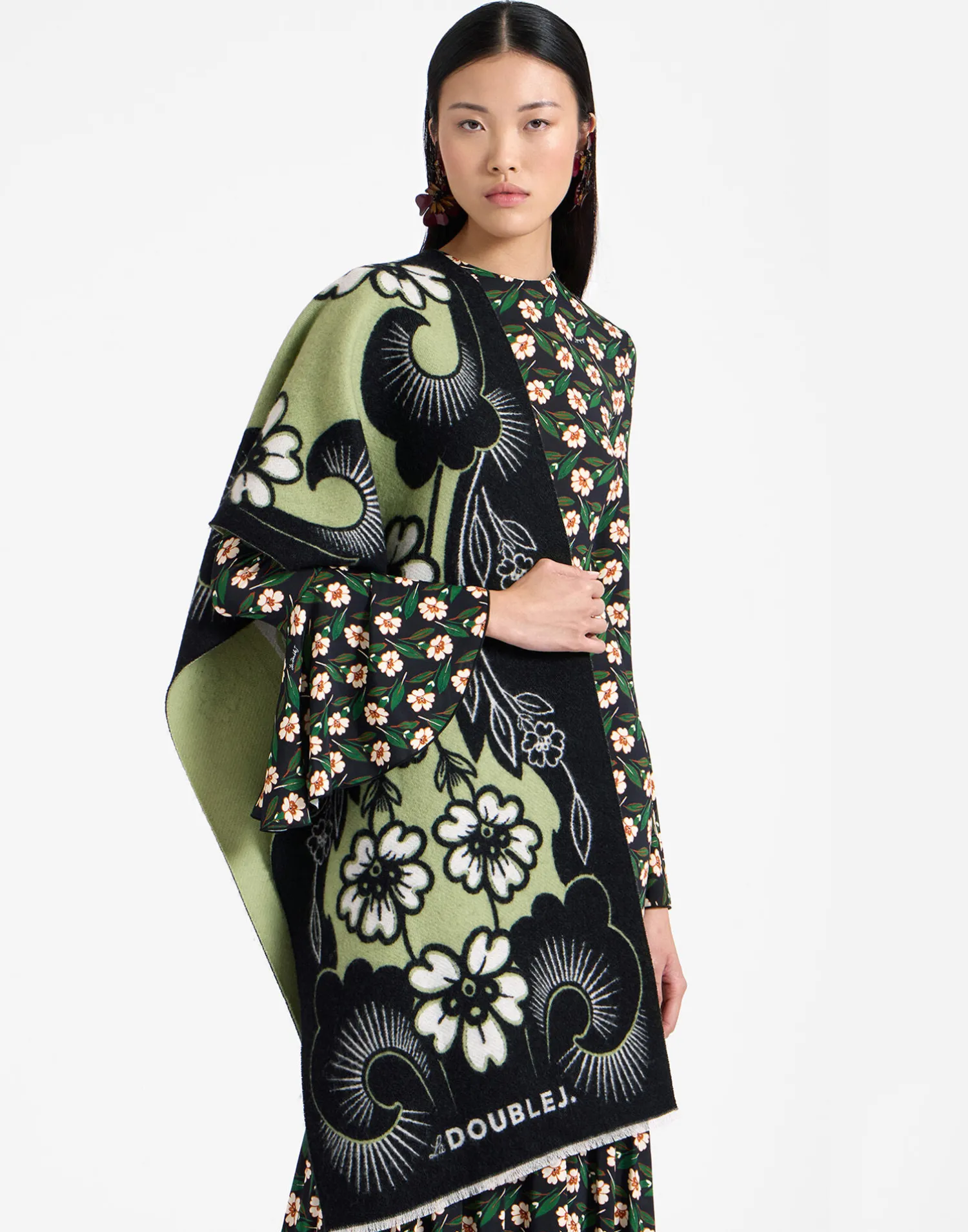 La DoubleJ Foulard E Sciarpe|Accessories<Herald ScarfMayfair Black in Wool Silk