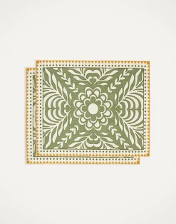 La DoubleJ Tessili|Runner E Tovagliette<Herringbone Placemats Set Of 2Tudor Light Green in Cotton Chevron