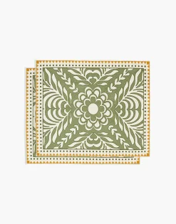 La DoubleJ Tessili|Runner E Tovagliette<Herringbone Placemats Set Of 2Tudor Light Green in Cotton Chevron