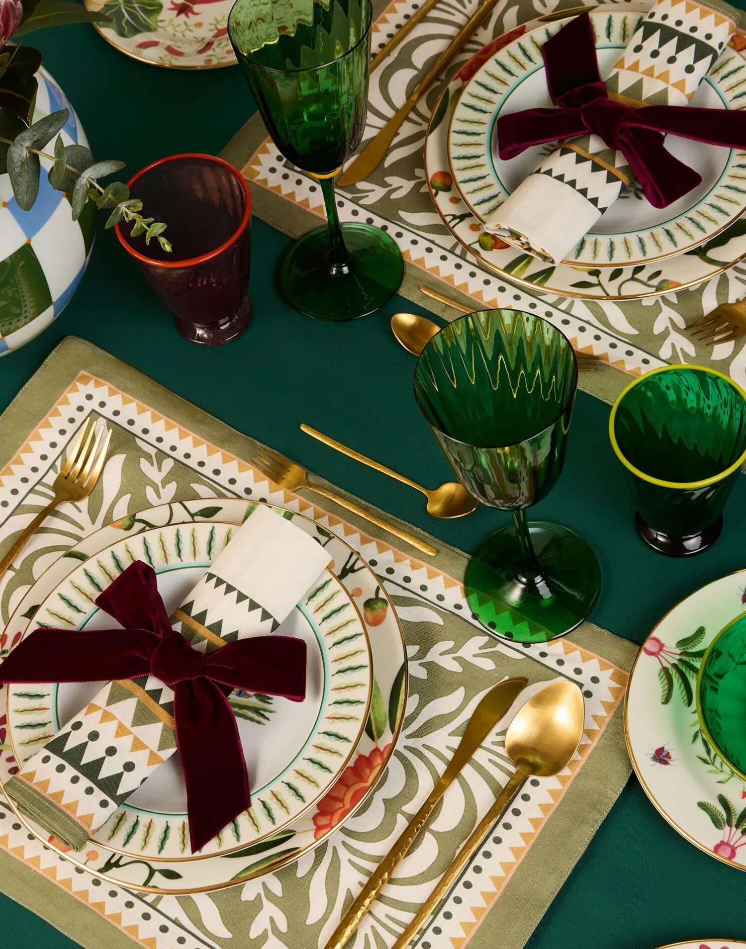 La DoubleJ Tessili|Runner E Tovagliette<Herringbone Placemats Set Of 2Tudor Light Green in Cotton Chevron