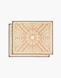 La DoubleJ Runner E Tovagliette|Tessili<Herringbone Placemats Set Of 2Tudor Pink in Cotton Chevron