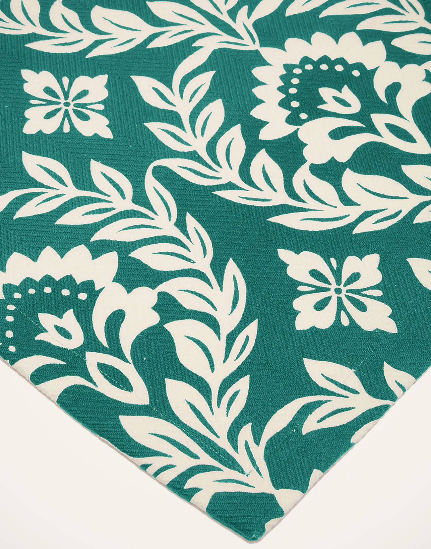 La DoubleJ Runner E Tovagliette|Tessili<Herringbone RunnerGreen Garland in Cotton Chevron
