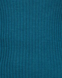 La DoubleJ Maglieria<High Kick TopBlue in Ribbed Silk Cashmere With Feathers