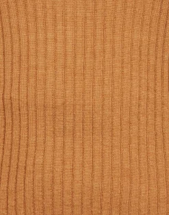 La DoubleJ Party Dressing<High Kick TopCamel in Ribbed Silk Cashmere With Feathers