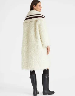 La DoubleJ Capispalla<Iris CoatIvory in Mohair Eco Fur