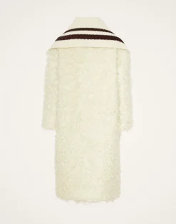 La DoubleJ Capispalla<Iris CoatIvory in Mohair Eco Fur