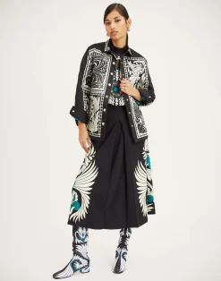 La DoubleJ Capispalla<Iris Shirt JacketMix Tiles Plac&eacute;e Black in Twill