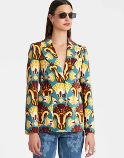 La DoubleJ Capispalla<24/7 JacketDendera Light Blue in Cotton Velvet