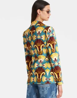 La DoubleJ Capispalla<24/7 JacketDendera Light Blue in Cotton Velvet