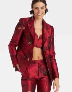 La DoubleJ Capispalla<24/7 JacketRuby Red in Jacquard