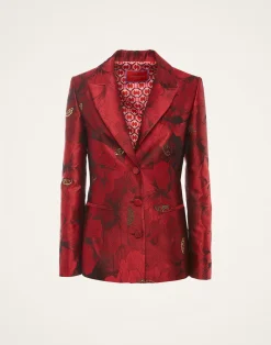 La DoubleJ Capispalla<24/7 JacketRuby Red in Jacquard