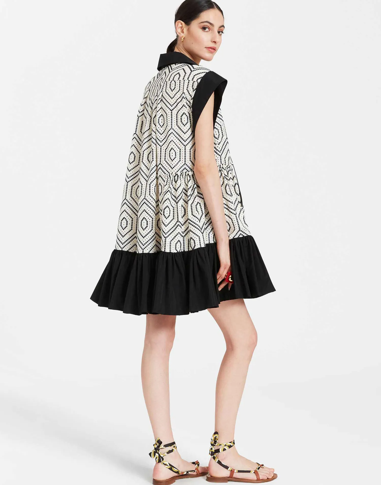 La DoubleJ Vestiti<Jackie Mini DressSolid Ivory in Cotton Sangallo