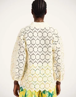 La DoubleJ Camicie E Top<Jackie ShirtEvil Eye Ivory in Macrame