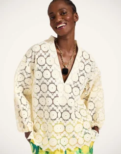 La DoubleJ Camicie E Top<Jackie ShirtEvil Eye Ivory in Macrame