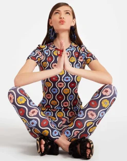 La DoubleJ Loungewear<Jazzercize T-ShirtWhitsun Mini Blue in Skinny Jersey