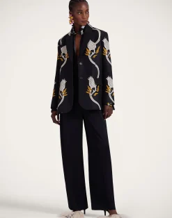 La DoubleJ Capispalla<Jones JacketMelograno Black & White in Cady Wool