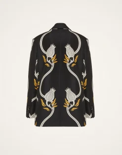 La DoubleJ Capispalla<Jones JacketMelograno Black & White in Cady Wool