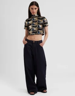 La DoubleJ Camicie E Top<Juliet Crop TopSpritz Blu in Jacquard
