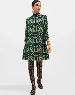 La DoubleJ Vestiti<Juliet DressPapyrus Green in Sabl&eacute; Satin