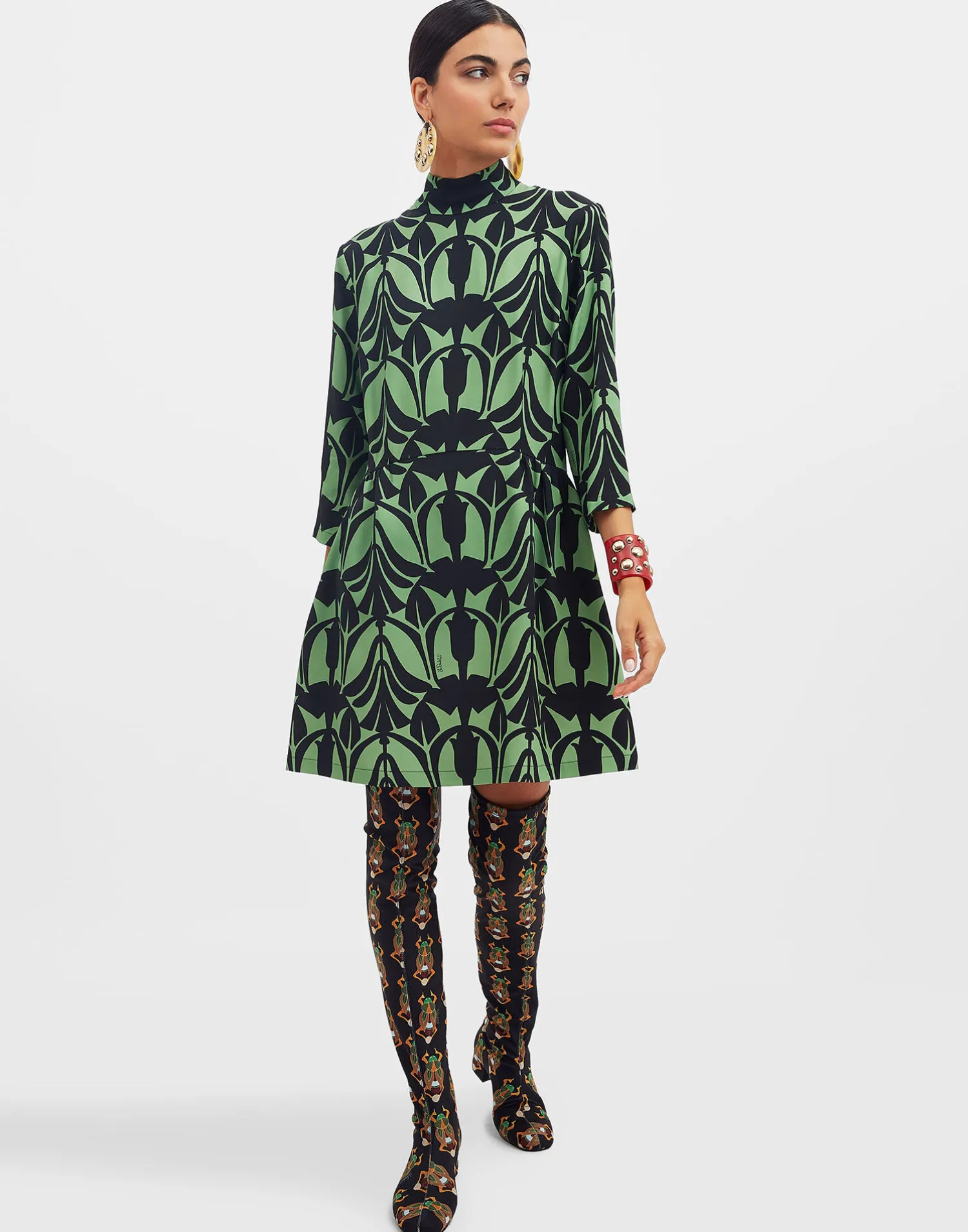 La DoubleJ Vestiti<Juliet DressPapyrus Green in Sablé Satin