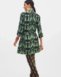 La DoubleJ Vestiti<Juliet DressPapyrus Green in Sabl&eacute; Satin