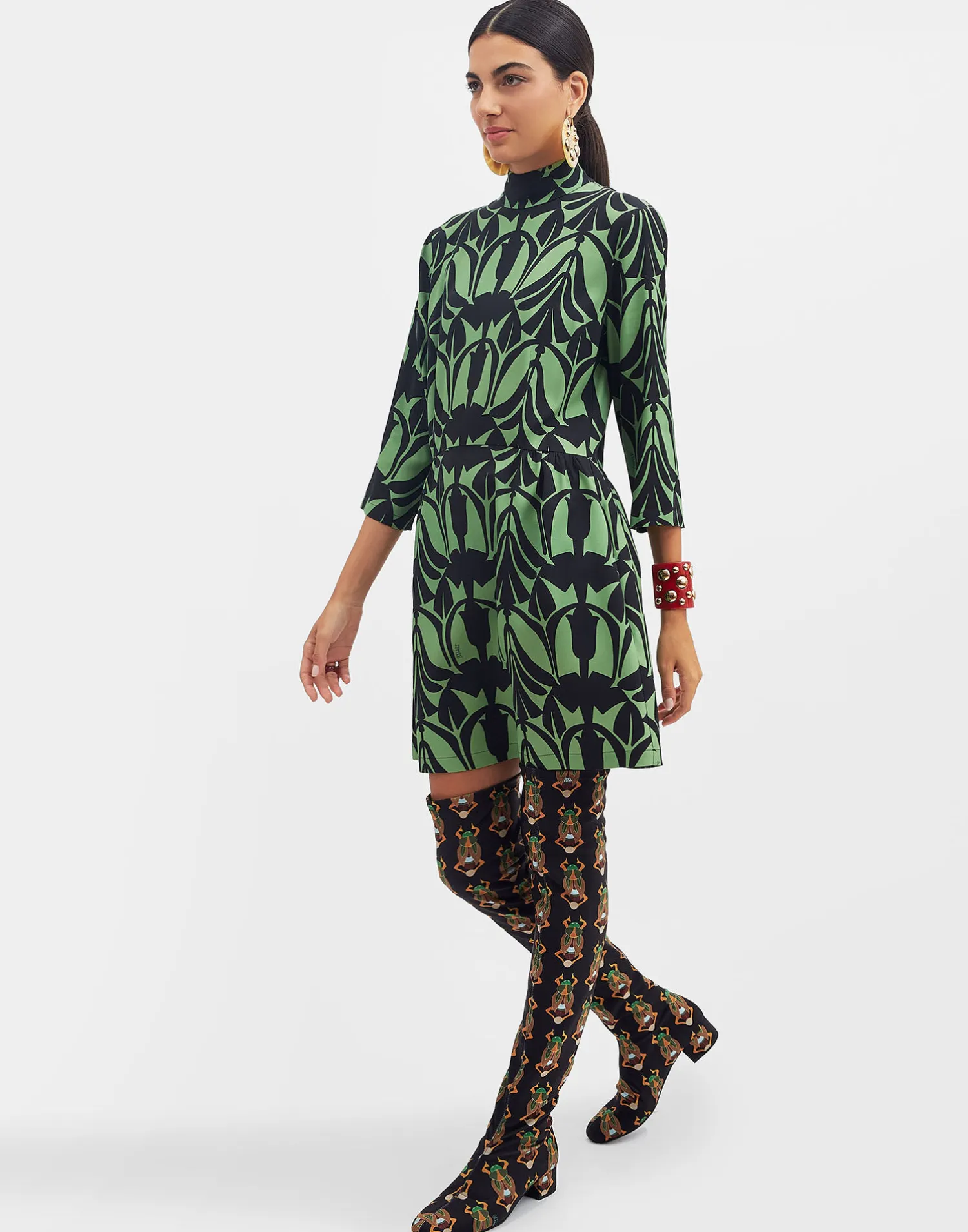 La DoubleJ Vestiti<Juliet DressPapyrus Green in Sablé Satin