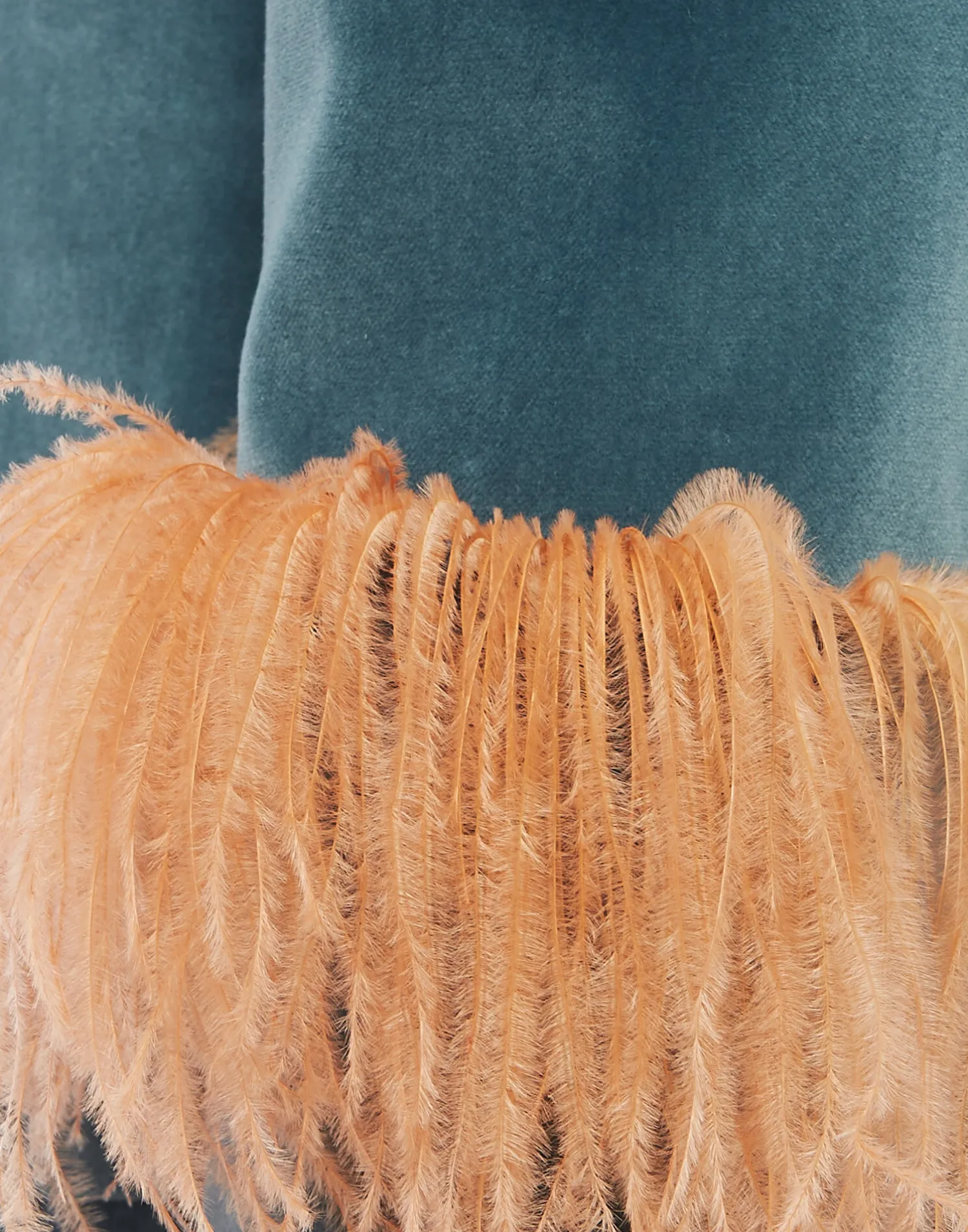 La DoubleJ Capispalla<Keaton JacketLight Blue in Velvet With Feathers