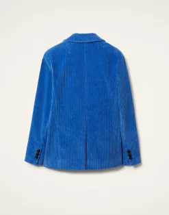 La DoubleJ Capispalla<Kelly JacketSolid Light Blue in Velvet Corduroy