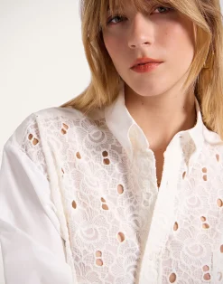 La DoubleJ Camicie E Top<Lacey Better Than Your Boyfriend's ShirtSolid Ivory in Sangallo