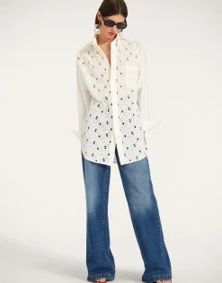 La DoubleJ Camicie E Top<Lacey Better Than Your Boyfriend's ShirtSolid Ivory in Sangallo