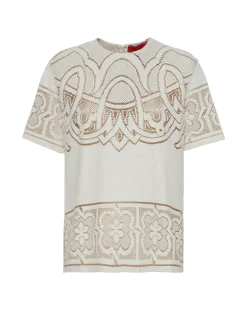 La DoubleJ Camicie E Top<Lacey House T-ShirtSolid White Smoke in Embroidered Cotton