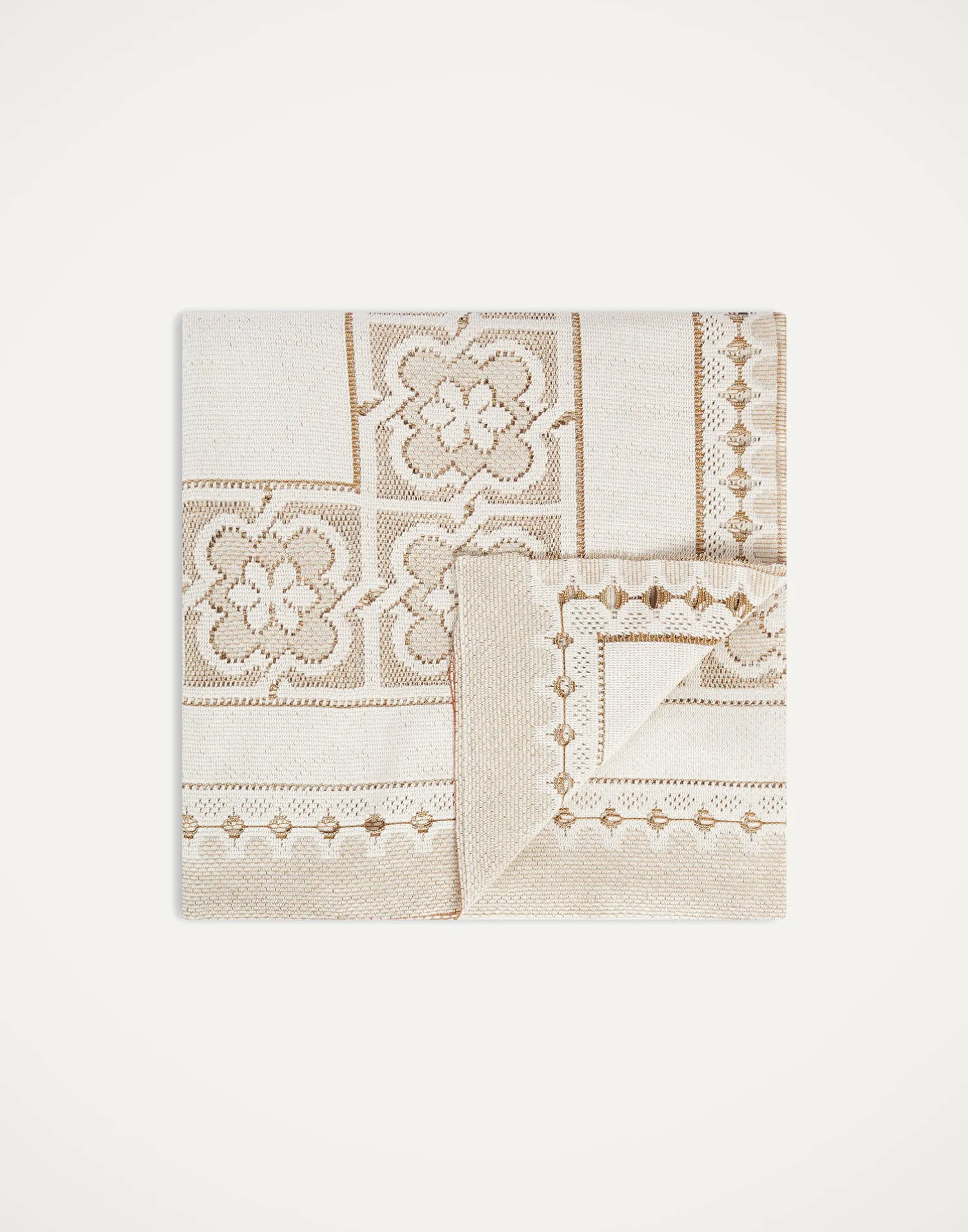 La DoubleJ Tessili|Tovaglie<Lacey Large TableclothSolid White Smoke in Embroidered Cotton