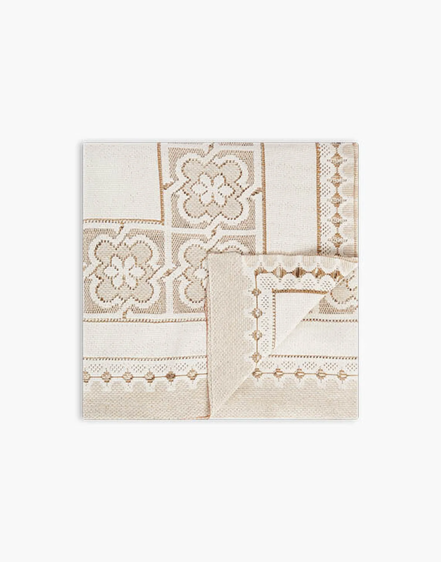 La DoubleJ Tessili|Tovaglie<Lacey Large TableclothSolid White Smoke in Embroidered Cotton