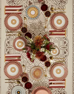La DoubleJ Tessili|Tovaglie<Lacey Large TableclothSolid White Smoke in Embroidered Cotton