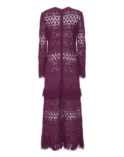 La DoubleJ Vestiti<Lacey Long Sleeve Swing DressPlaza Purple in Macramé