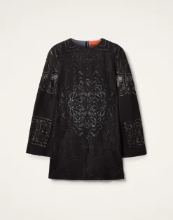 La DoubleJ Vestiti<Lacey Mini Supreme Swing DressSolid Black in Embroidered Cotton