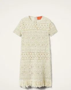 La DoubleJ Vestiti<Lacey Mini Swing DressPlaza Cream in Macram&eacute;